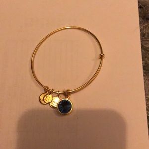 Alex and ani blue gem gold bracelet